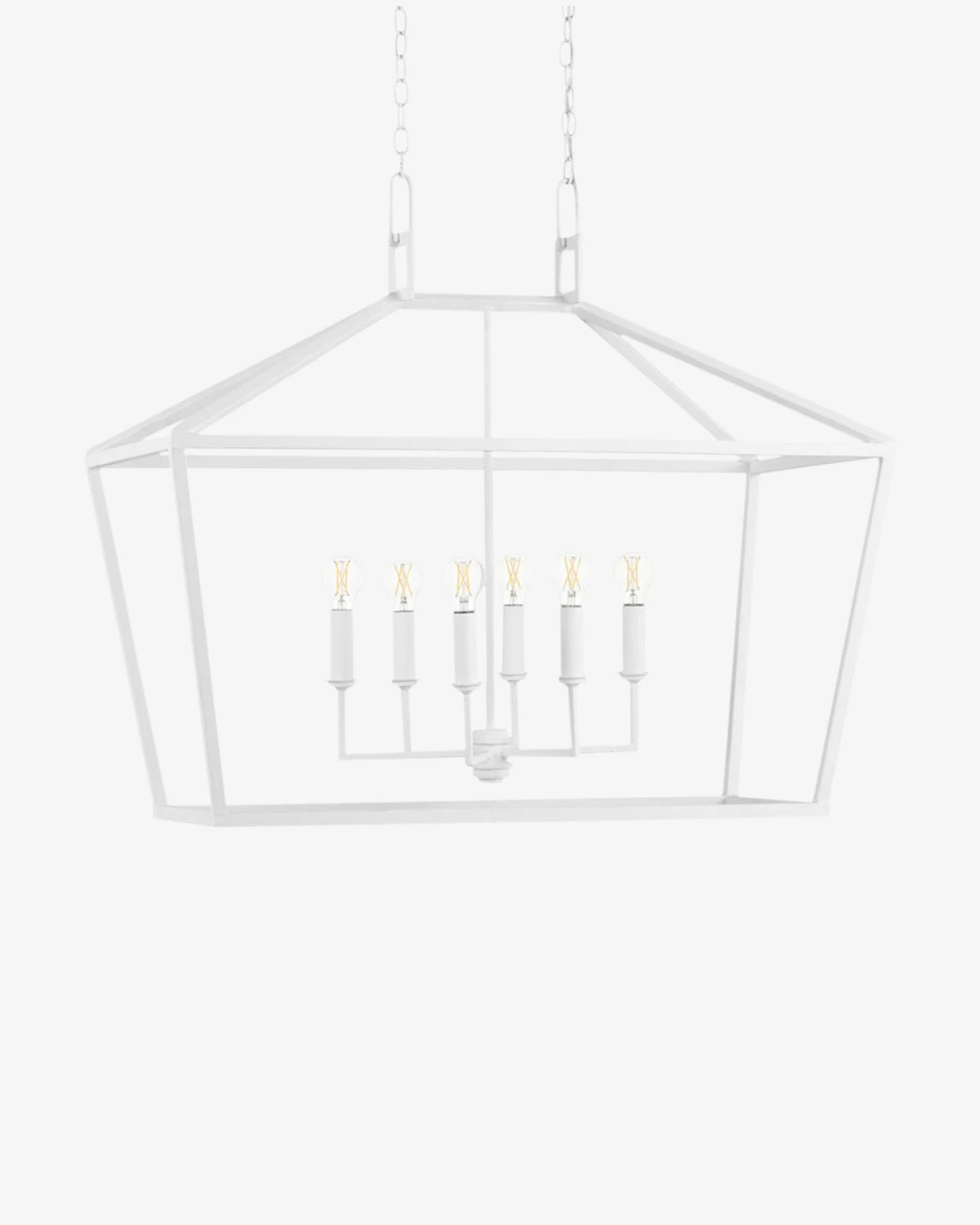 Denison White Rectangular Lantern - Image 2