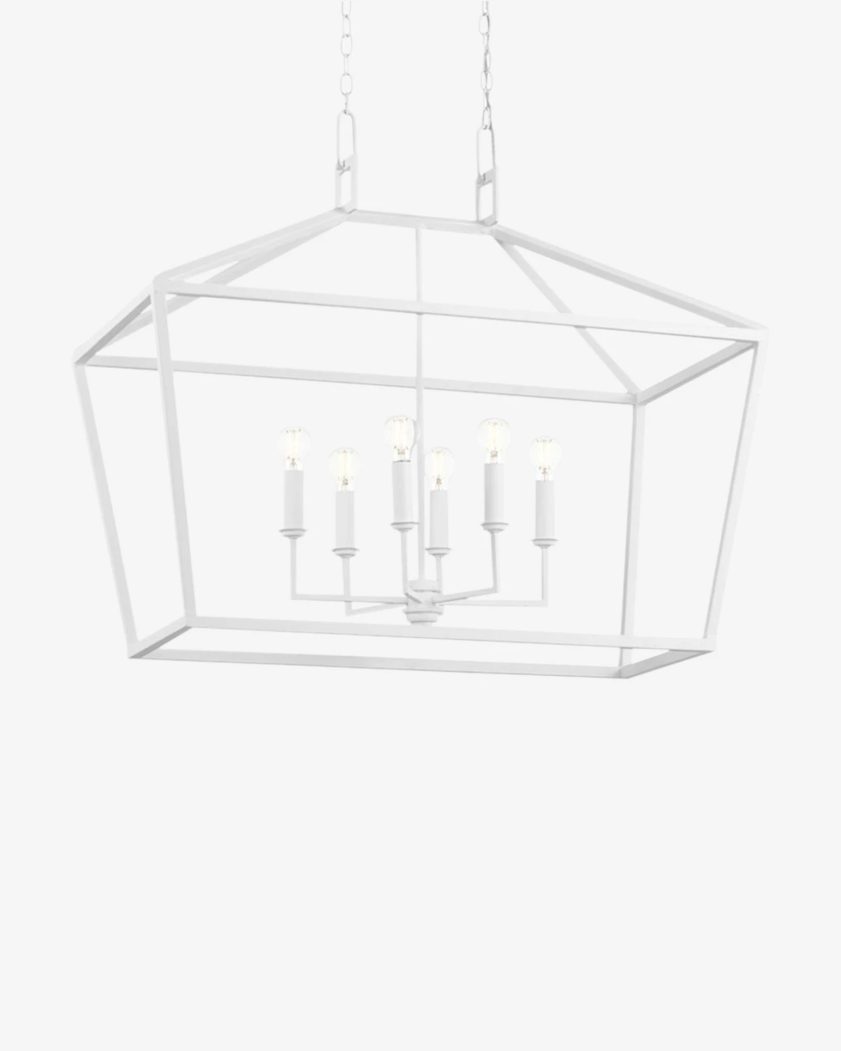 Denison White Rectangular Lantern - Image 3