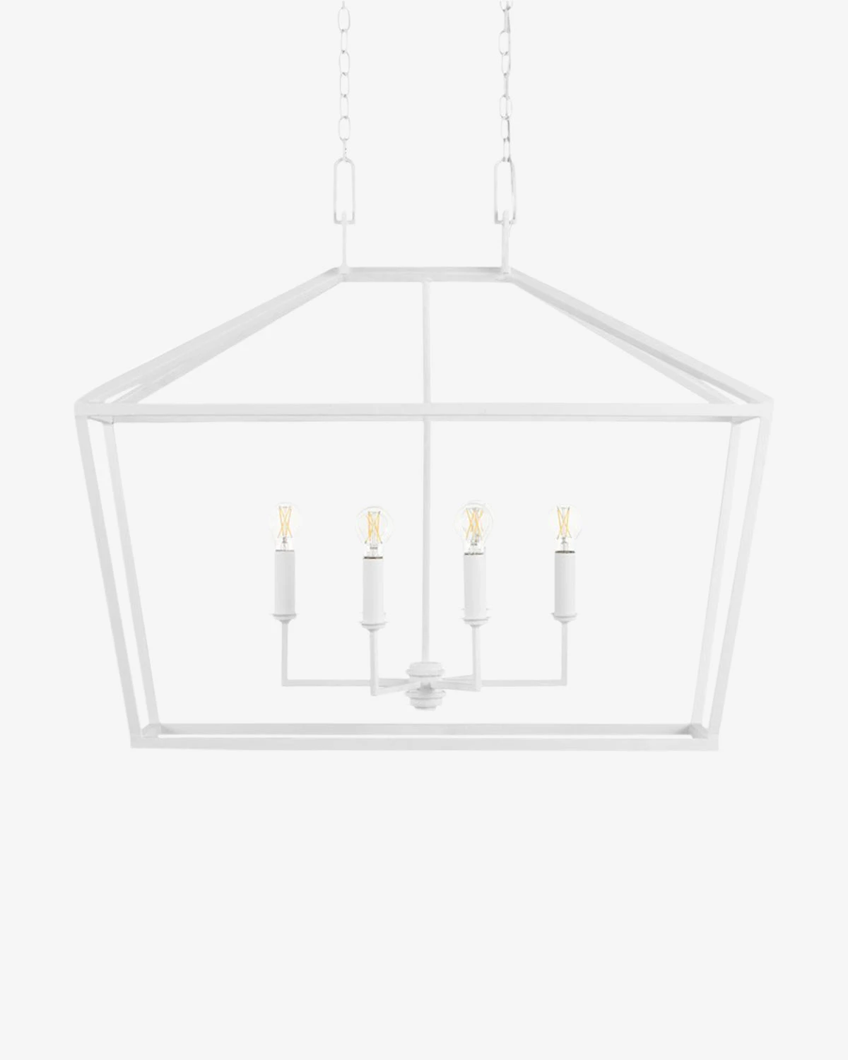 Denison White Rectangular Lantern