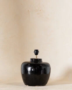 Vintage Black Glazed Lamp