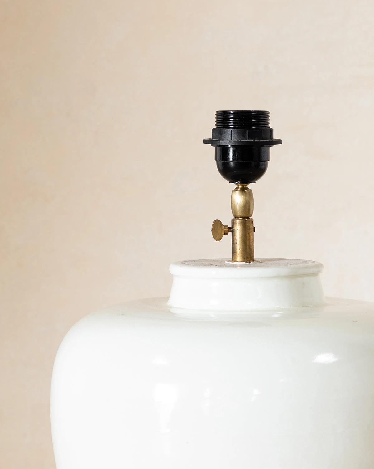 Vintage White Glazed Lamp - Image 3